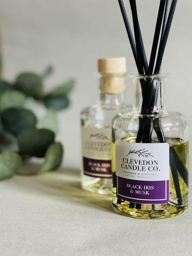 Black Iris & Musk Luxury Reed Diffuser - Clevedon Candle Co.